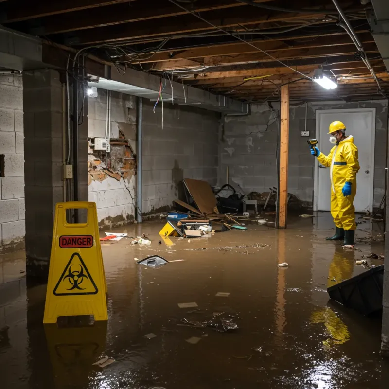 Flooded Basement Electrical Hazard in Murraysville, NC Property